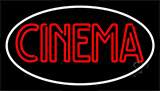 Red Cinema With White Border Neon Sign