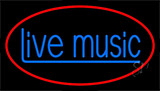Blue Live Music 3 Neon Sign