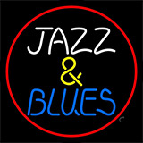 Jazz And Blues With Red Border Block Neon Sign