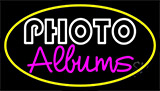 White Photo Album With Yellow Neon Sign