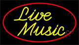 Yellow Live Music Cursive 2 Neon Sign