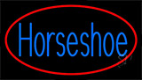 Blue Horseshoe With Red Border Neon Sign