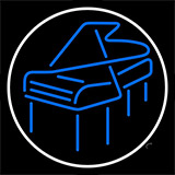 Blue Piano Logo White Border 3 Neon Sign