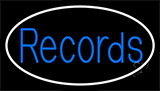 Blue Records White Border 1 Neon Sign