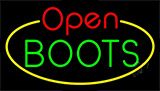 Boots Open With Border Neon Sign