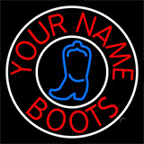 Custom Red Boots With White Border Neon Sign