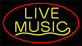 Live Music In Yellow Neon Sign