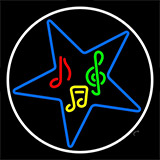 Musical Notes In Star 1 Neon Sign