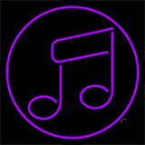 Music Note Purple Neon Sign