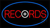Records Blue Border 2 Neon Sign