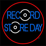 Record Store Day Block Red Border Neon Sign