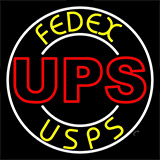 Ups Fedex Usps With Circle Neon Sign