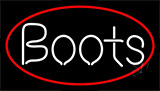 White Boots Red Border Neon Sign