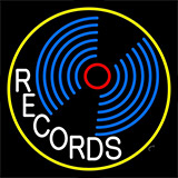 White Records Block Yellow Border 1 Neon Sign