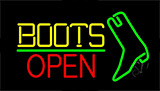 Yellow Boots Open With Logo Neon Sign