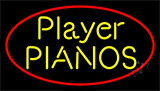 Yellow Player Pianos Block Red Border 1 Neon Sign