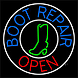 Blue Boot Repair Open Neon Sign