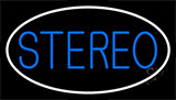 Blue Stereo Block White Border 1 Neon Sign