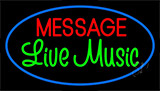 Custom Cursive Green Live Music Blue Border Neon Sign
