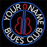 Custom White Blues Club Guitar 1 Neon Sign
