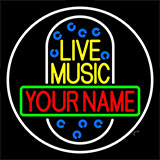 Custom Yellow Live Music Mike Neon Sign