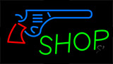 Gun Shop With Logo Neon Sign