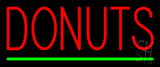 Red Donuts Green Line Neon Sign