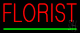 Red Florist Green Line Neon Sign