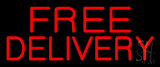 Red Free Delivery Neon Sign