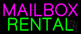 Pink Mailbox Green Rental Block Neon Sign