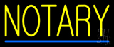 Yellow Notary Blue Line Neon Sign