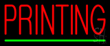 Red Printing Green Line Neon Sign