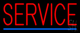 Red Service Blue Line Neon Sign