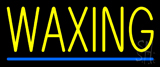 Yellow Waxing Blue Line Neon Sign