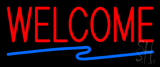 Welcome With Zigzag Line Neon Sign