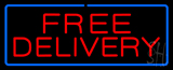 Free Delivery With Blue Border Neon Sign