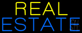 Yellow Blue Real Estate Neon Sign