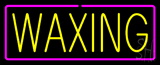 Yellow Waxing Pink Border Neon Sign