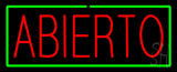 Red Abierto Green Border Neon Sign