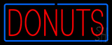 Red Donuts With Blue Border Neon Sign