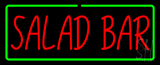 Red Salad Bar With Green Border Neon Sign