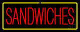 Red Sandwiches With Yellow Border Neon Sign