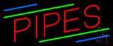 Pipes With Multi Colored Lines Neon Sign