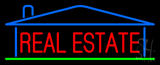Red Real Estate House Logo Neon Sign
