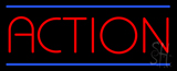 Red Action With Blue Lines Neon Sign