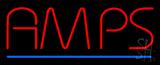 Red Amps Blue Border Neon Sign