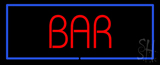 Red Colored Bar With Blue Border Neon Sign