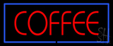 Red Coffee With Blue Border Neon Sign
