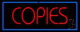 Red Copies Blue Border Neon Sign