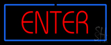 Red Enter With Blue Border Neon Sign